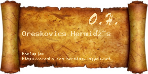 Oreskovics Hermiás névjegykártya